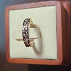 Engraved Brass Band Ring Size 7.25